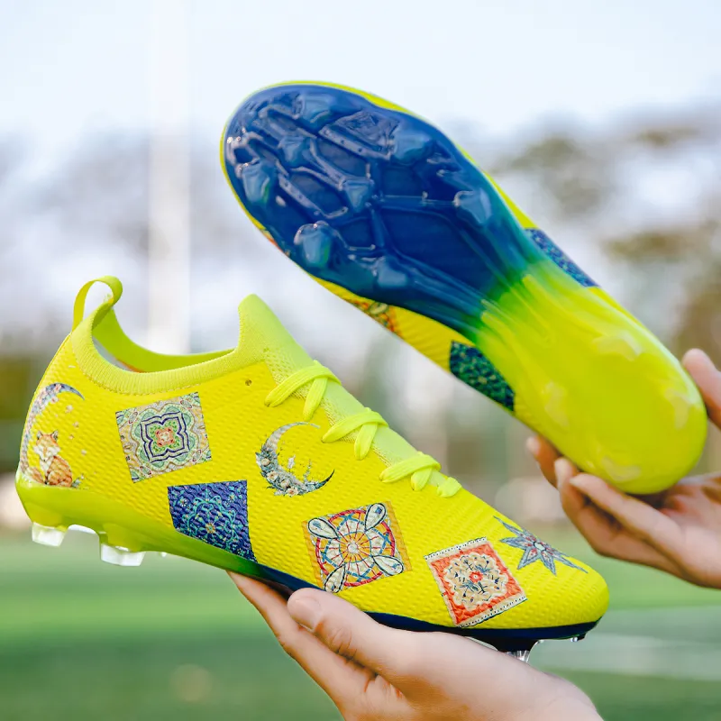 Saibi Slip Resistant, Abrasion Resistant, Waterproof Coverage Competition Training Multi Surface TF Soccer Shoes Unisex-61