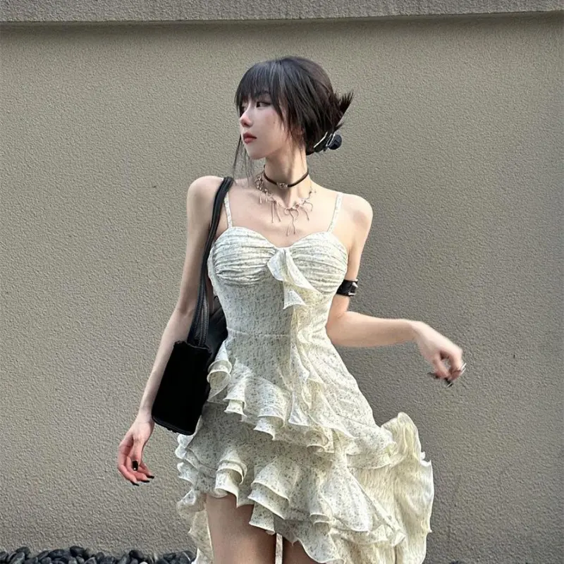 Fashion Slip Dress Women's Ecru And Image Color-6