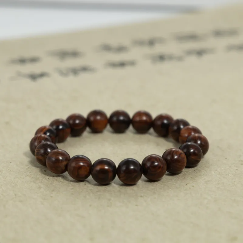 CHENTANMUZUO Huanghuali Advanced Trendy Beaded Bracelet Buddhist Bead Attracts Wealth And Fortune Unisex-3