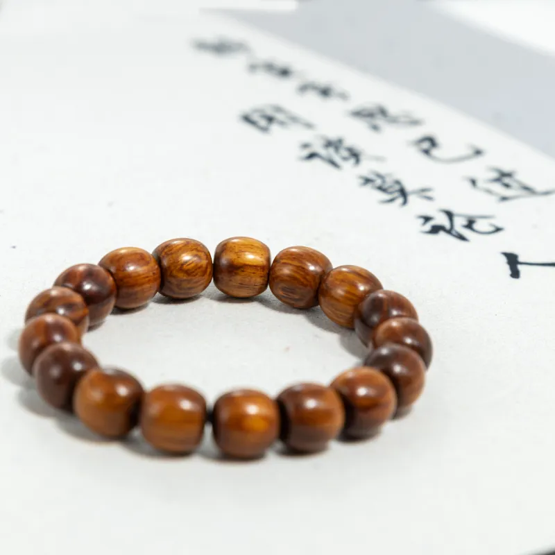 CHENTANMUZUO Huanghuali Natural Handmade Polished Beaded Bracelet Unisex-3