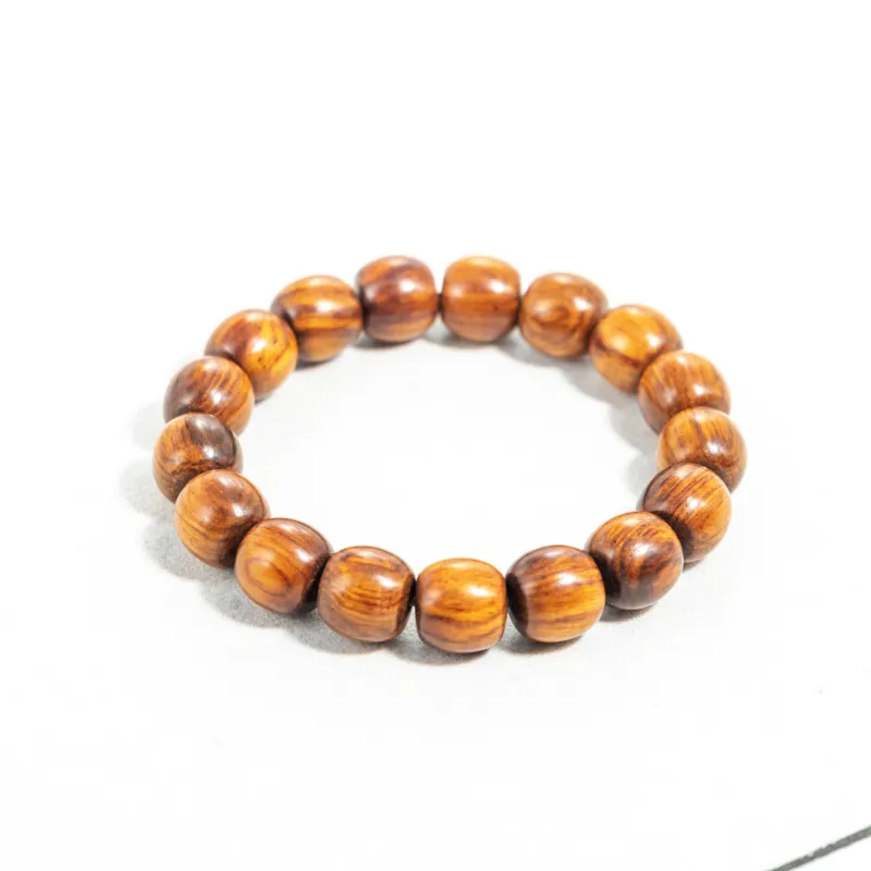 CHENTANMUZUO Huanghuali Natural Handmade Polished Beaded Bracelet Unisex-4