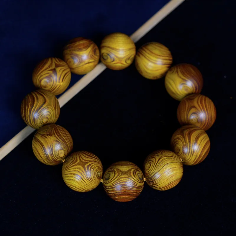 CHENTANMUZUO Golden Sandalwood Bracelets Unisex-2