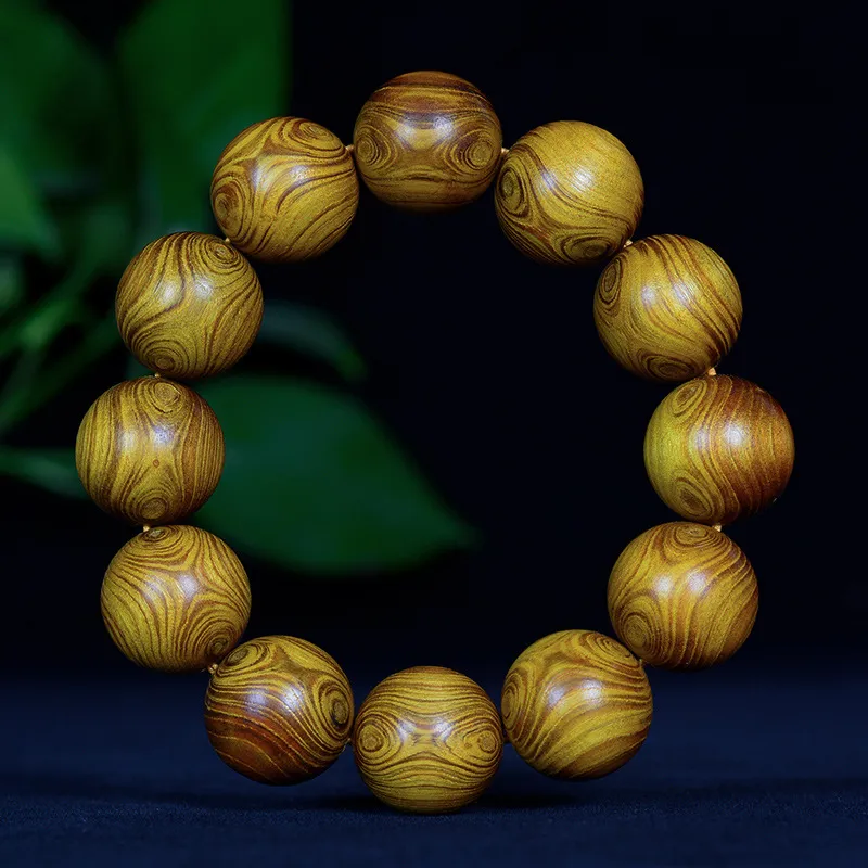 CHENTANMUZUO Golden Sandalwood Bracelets Unisex-1