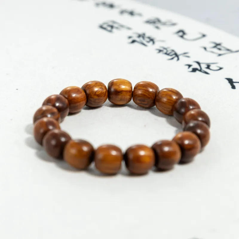 CHENTANMUZUO Huanghuali Natural Handmade Polished Beaded Bracelet Unisex-2