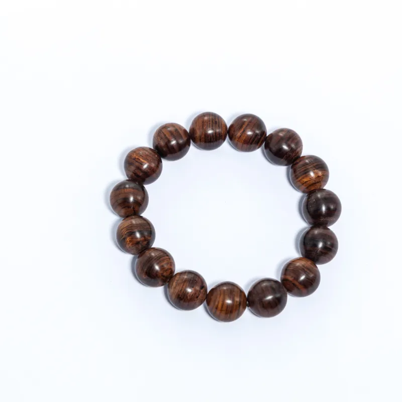 CHENTANMUZUO Huanghuali Exquisite Polishing Collection Tiger Skin Pattern Beaded Bracelet Unisex-5