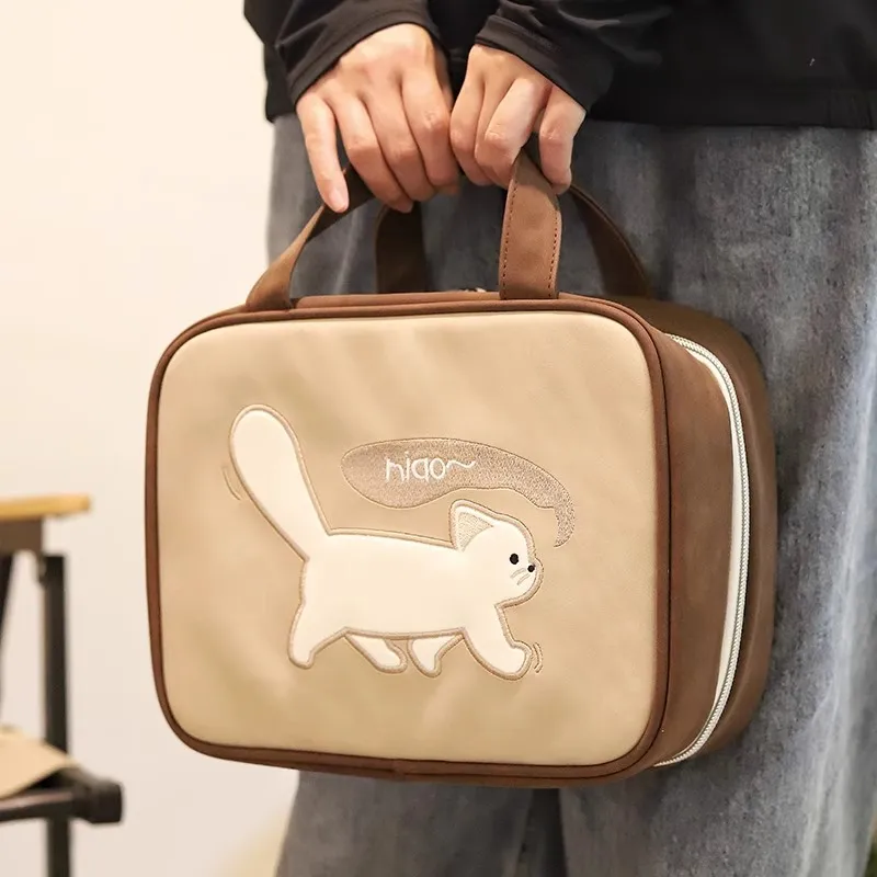 LUTEDAN Storage Bags Brown Cocoa Cat Gray Dirty Cat-2