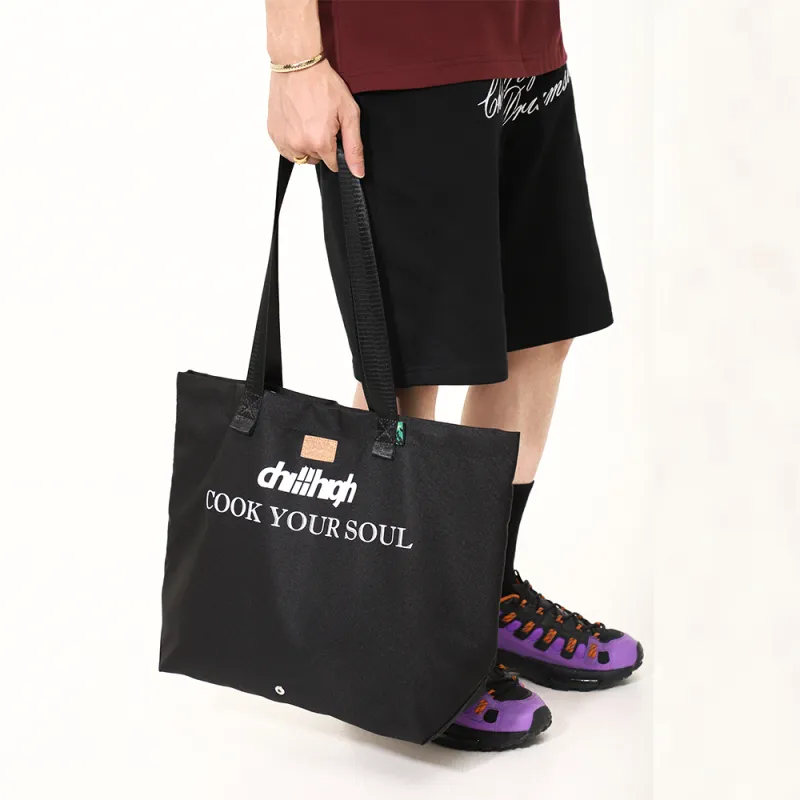 ChillHigh Nylon Fabric Tote Bag Shopping Bag Shoulder Bags Large Size Unisex-1