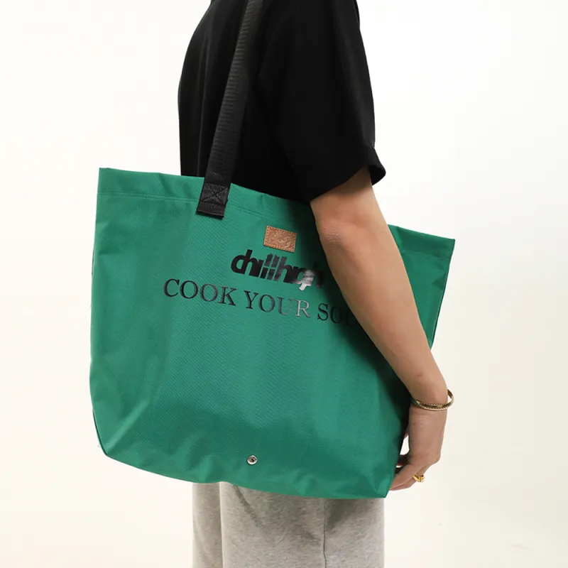 ChillHigh Nylon Fabric Tote Bag Shopping Bag Shoulder Bags Large Size Unisex-8