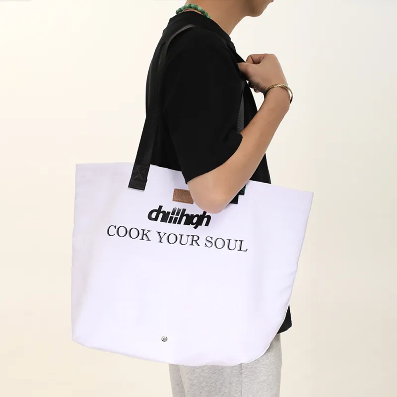 ChillHigh Nylon Fabric Tote Bag Shopping Bag Shoulder Bags Large Size Unisex-5