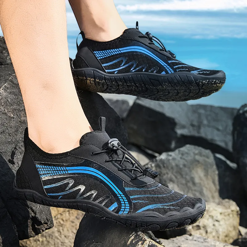 TELENT Odor Resistant Quick Dry Lightweight River Trekking Shoes Unisex Black-5