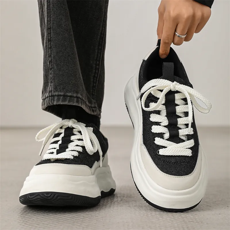 TELENT Slip Resistant Waterproof Abrasion Resistant Low Top Skateboard Shoes Men's Black White-2