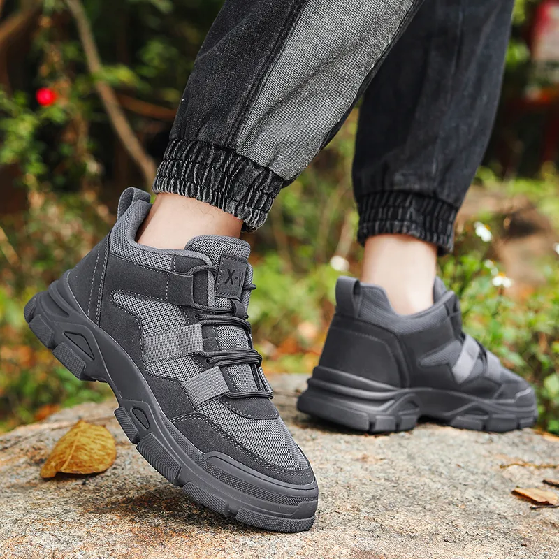 TELENT Wrapping, Wear Resistant And Non Slip Mid Top Hiking Shoes Men's Gray-5