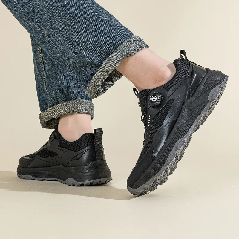TELENT Cushioning Coverage Slip Resistant Low Top Casual Racing Running Shoes Men's Black-1