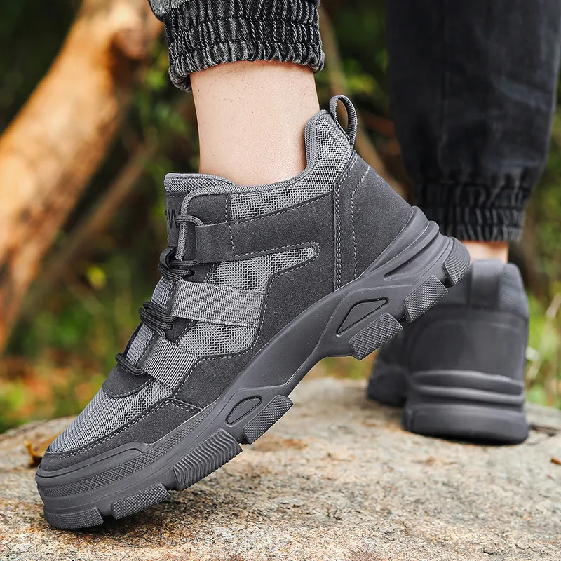TELENT Wrapping, Wear Resistant And Non Slip Mid Top Hiking Shoes Men's Gray-4