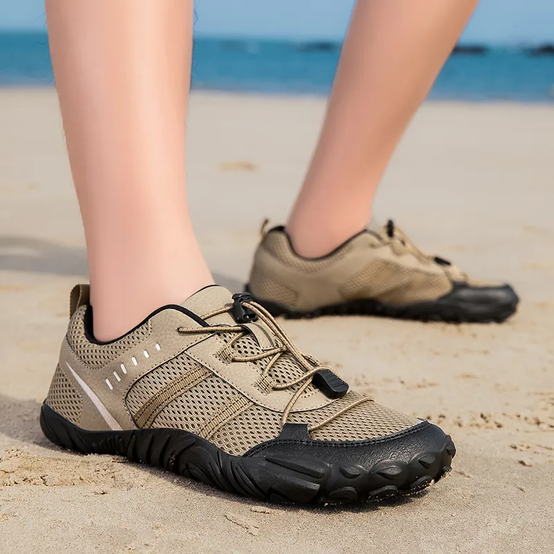 TELENT Slip Resistant And Abrasion Resistant Coverage Low Top Casual Shoes Men's Khaki-5
