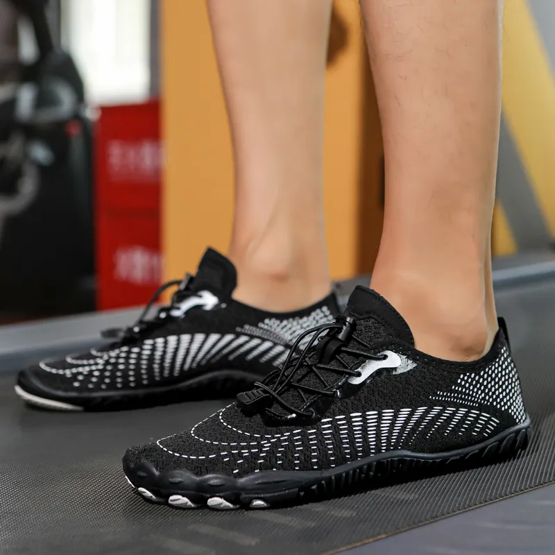 TELENT Odor Resistant Quick Dry Lightweight River Trekking Shoes Unisex Black White-1