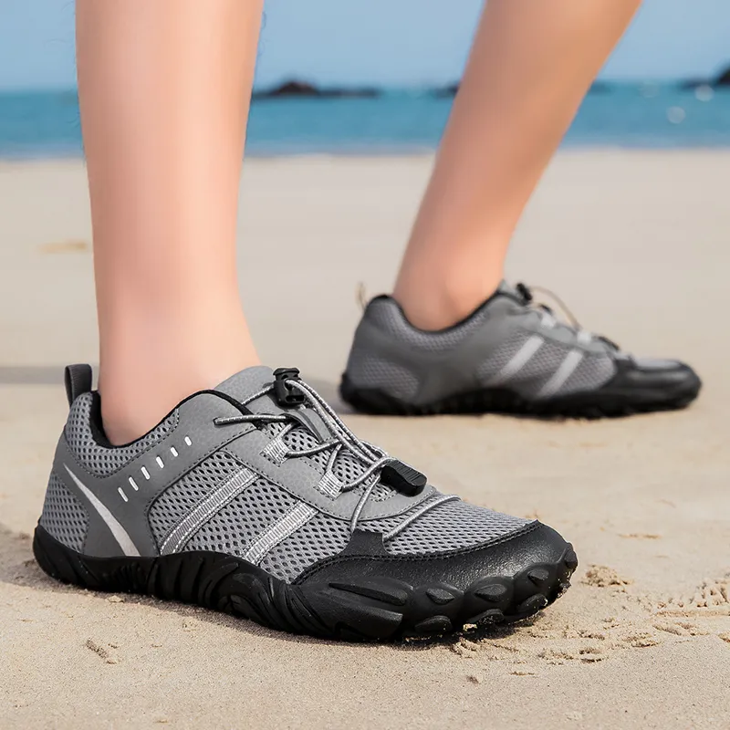 TELENT Coverage Slip Resistant Cushioning Low Top Hiking Shoes Men's Gray-2