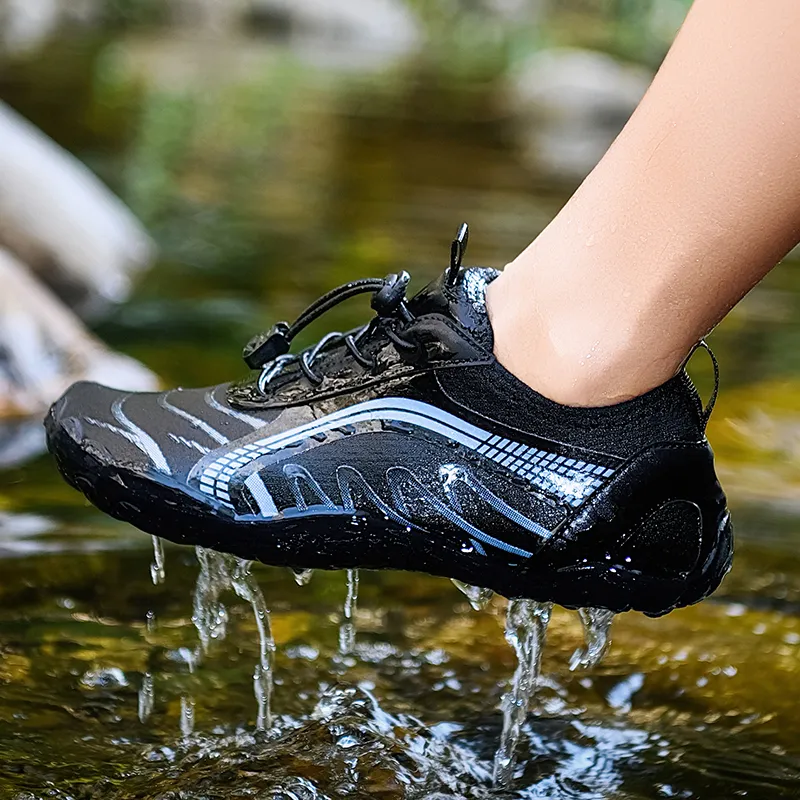 TELENT Odor Resistant Quick Dry Lightweight River Trekking Shoes Unisex Black-1