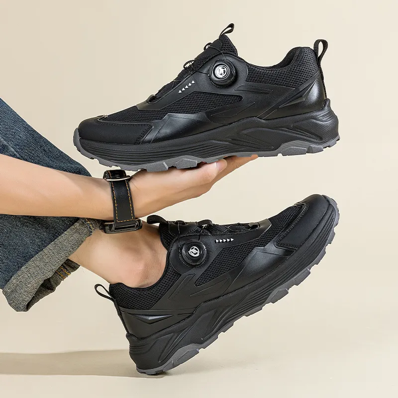 TELENT Cushioning Coverage Slip Resistant Low Top Casual Racing Running Shoes Men's Black-3