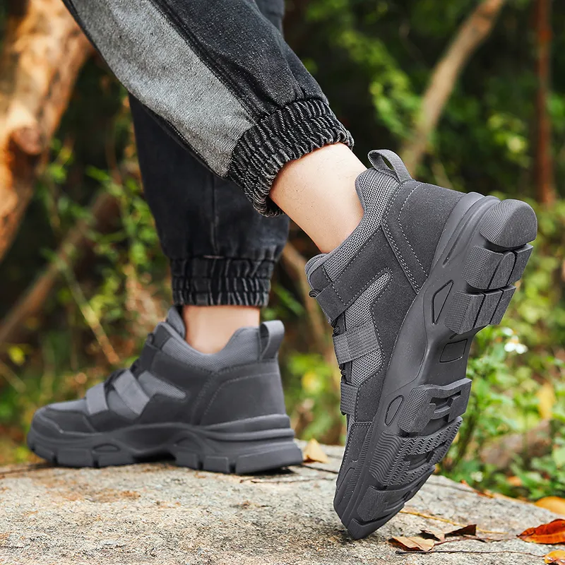 TELENT Wrapping, Wear Resistant And Non Slip Mid Top Hiking Shoes Men's Gray-3