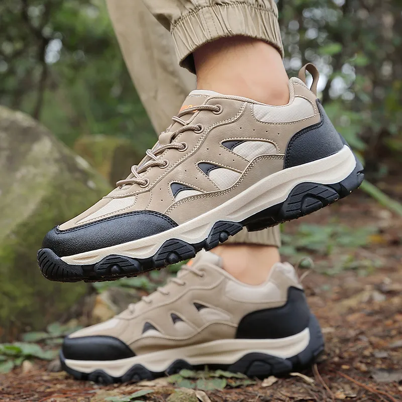 TELENT Coverage Slip Resistant And Abrasion Resistant Low Top Mountaineering & Hiking Shoes Men's Khaki-6