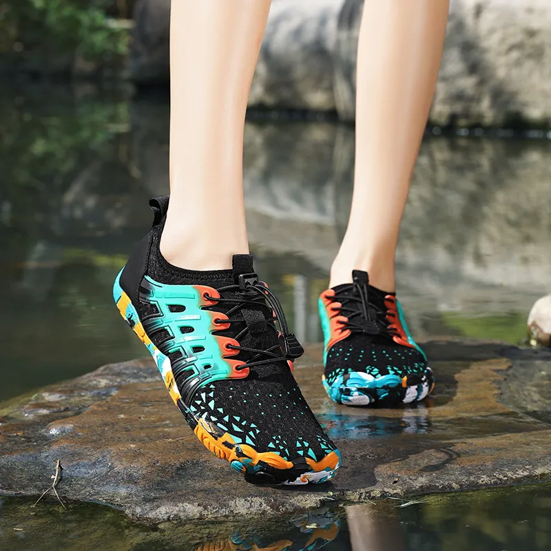 TELENT Odor Resistant Quick Dry Lightweight River Trekking Shoes Unisex Black-1