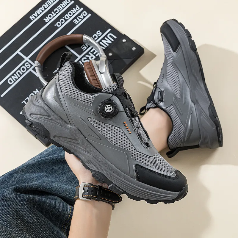 TELENT Cushioning Coverage Low Top Racing Physical Fitness Test Physical Exam Running Shoes Men's Gray-3