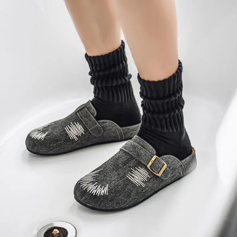 TELENT Slip Resistant Quiet Closed Toe Slippers Men's-3