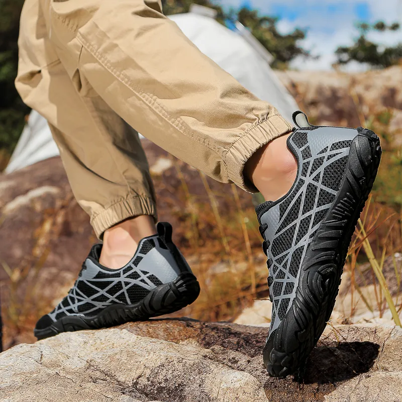 TELENT Odor Resistant Quick Dry Lightweight River Trekking Shoes Unisex Black-4