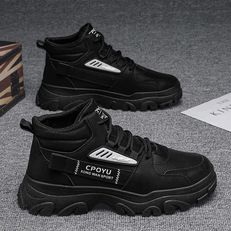 TELENT Cushioning And Breathable High Top Casual Shoes Men's Black-1