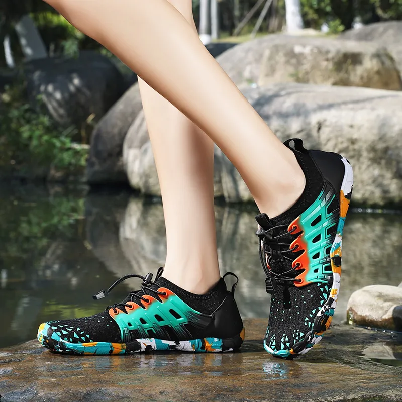 TELENT Odor Resistant Quick Dry Lightweight River Trekking Shoes Unisex Black-3