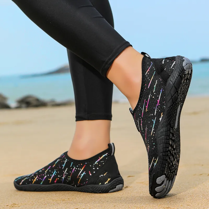 TELENT Odor Resistant Quick Dry Lightweight River Trekking Shoes Unisex Black-3