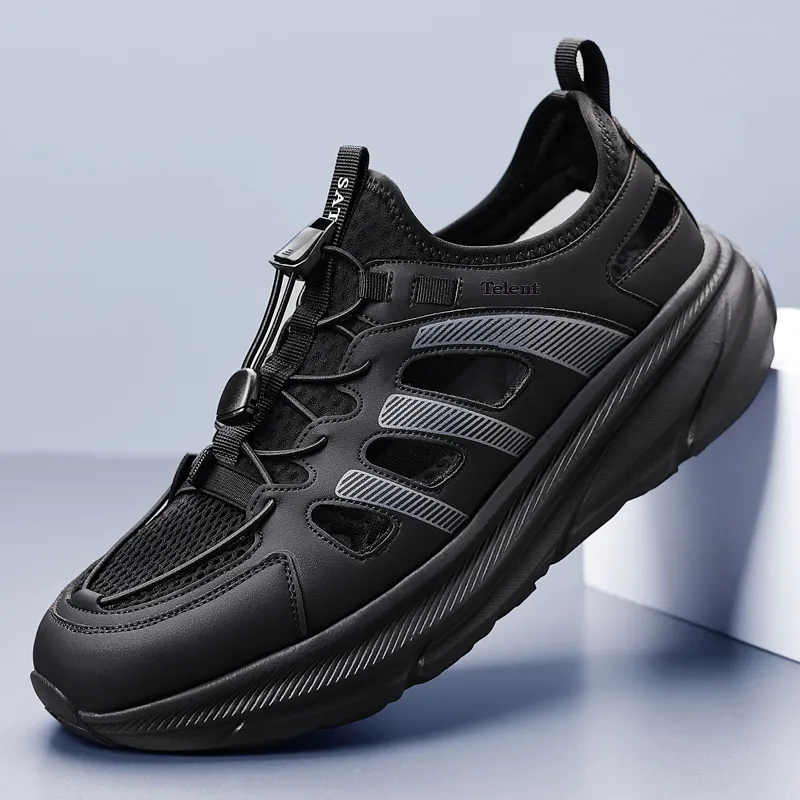 TELENT Breathable Cushioning River Trekking Shoes Men's Black-2