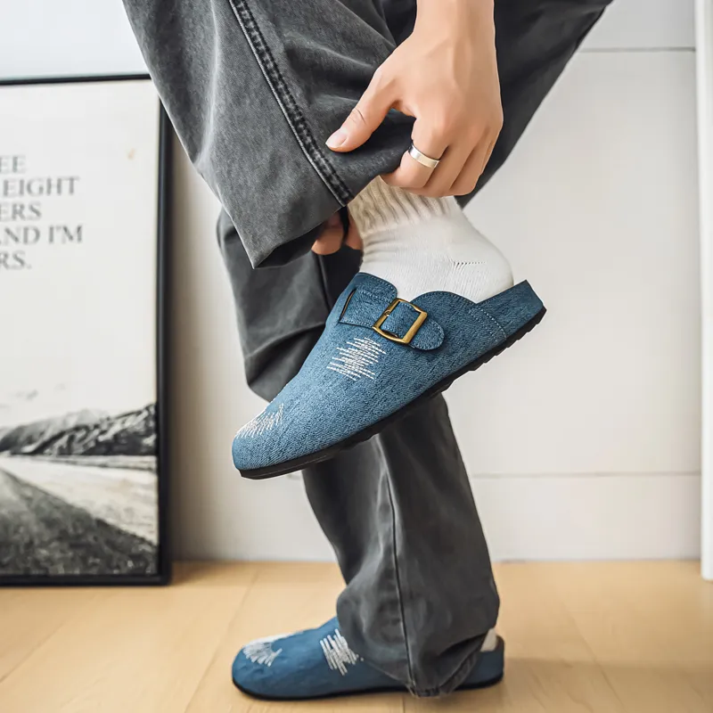 TELENT Slip Resistant Quiet Closed Toe Slippers Men's-8
