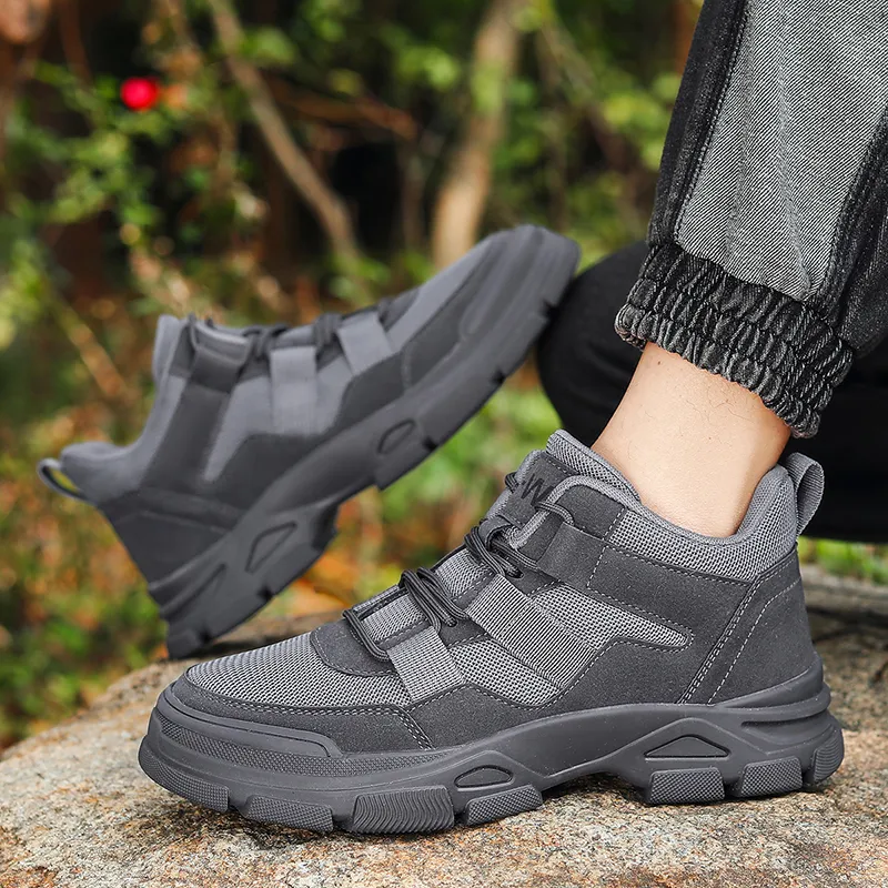 TELENT Wrapping, Wear Resistant And Non Slip Mid Top Hiking Shoes Men's Gray-7