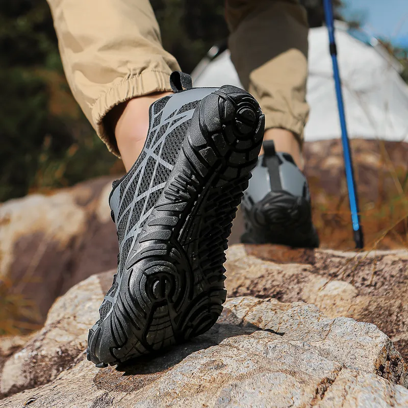 TELENT Odor Resistant Quick Dry Lightweight River Trekking Shoes Unisex Black-5
