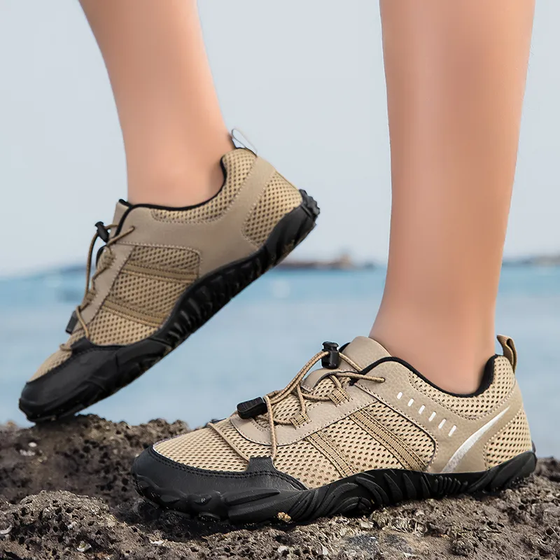 TELENT Slip Resistant And Abrasion Resistant Coverage Low Top Casual Shoes Men's Khaki-6