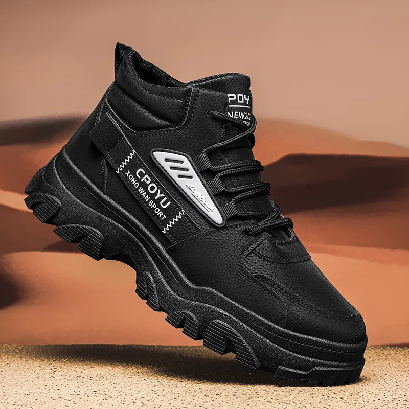 TELENT Cushioning And Breathable High Top Casual Shoes Men's Black-4