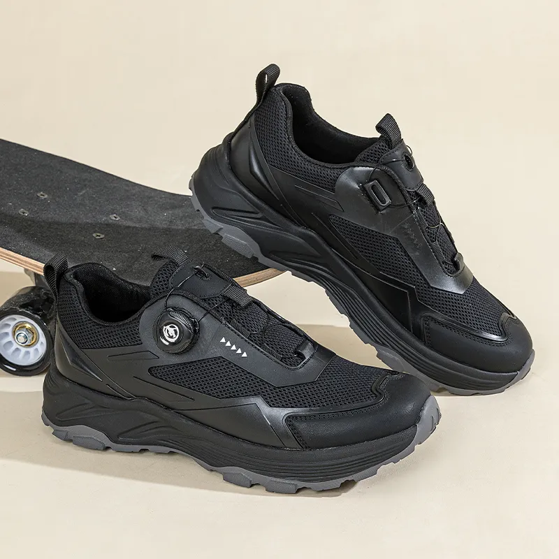 TELENT Cushioning Coverage Slip Resistant Low Top Casual Racing Running Shoes Men's Black-4
