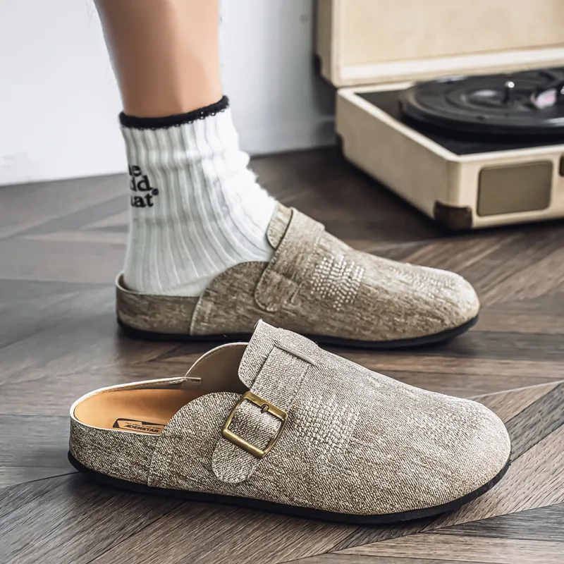 TELENT Slip Resistant Quiet Closed Toe Slippers Men's-17