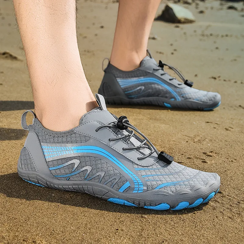 TELENT Odor Resistant Quick Dry Lightweight River Trekking Shoes Unisex Gray-5