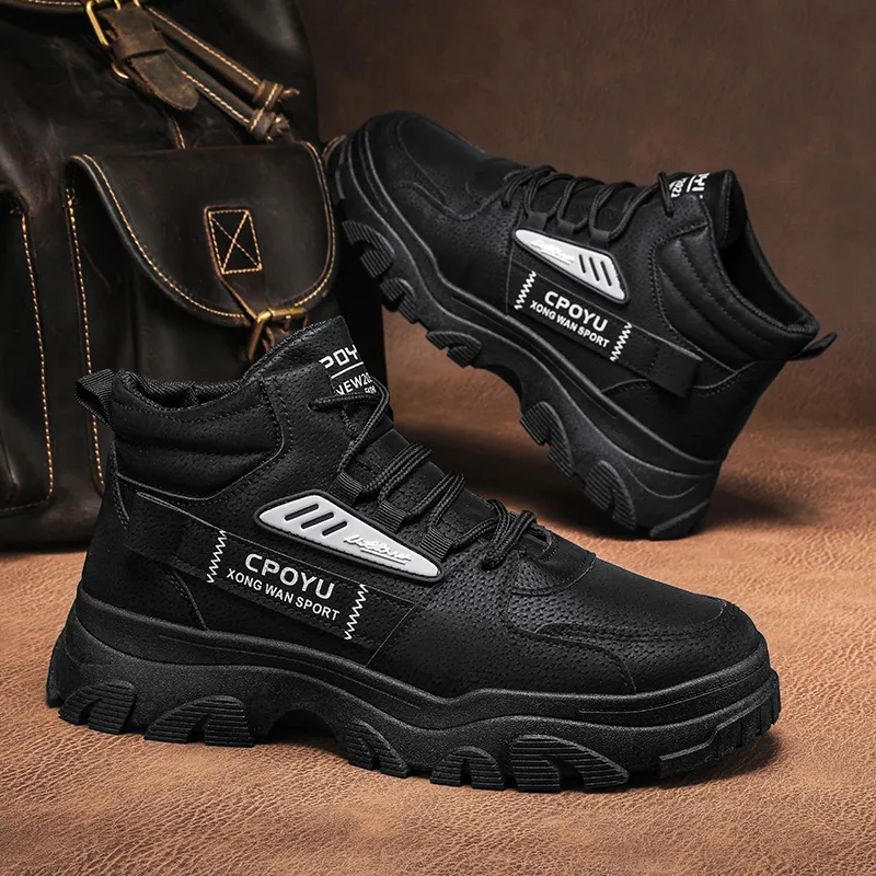 TELENT Cushioning And Breathable High Top Casual Shoes Men's Black-2