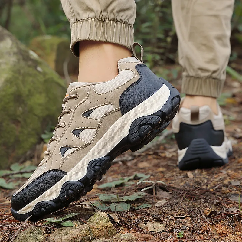 TELENT Coverage Slip Resistant And Abrasion Resistant Low Top Mountaineering & Hiking Shoes Men's Khaki-2