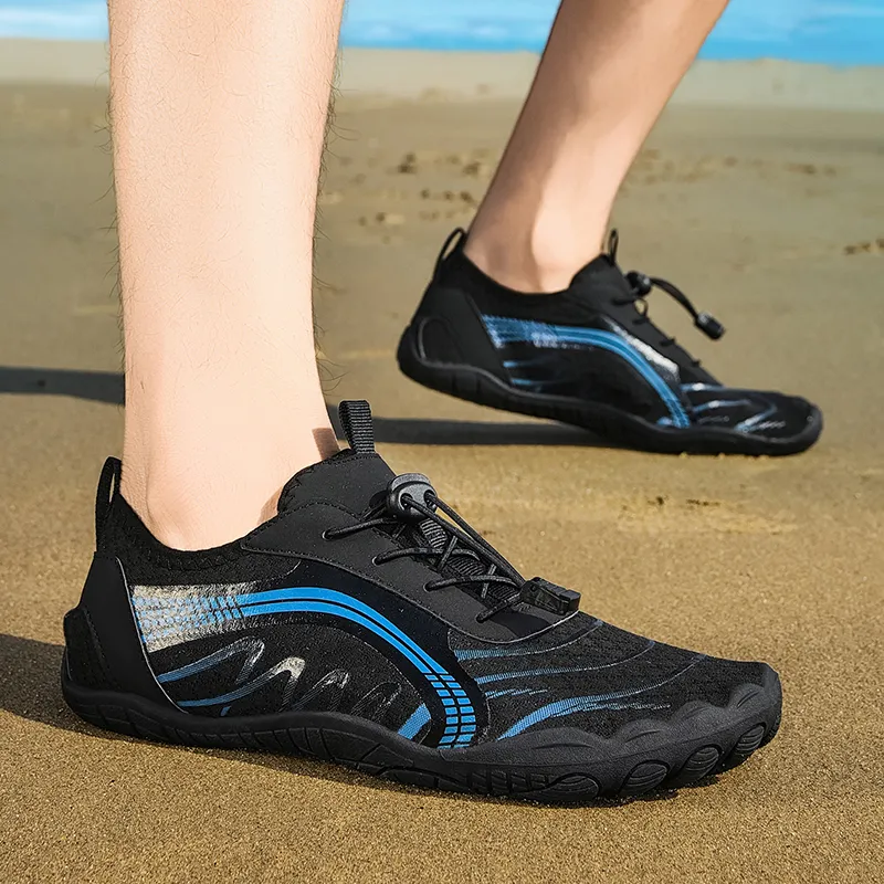 TELENT Odor Resistant Quick Dry Lightweight River Trekking Shoes Unisex Black-3