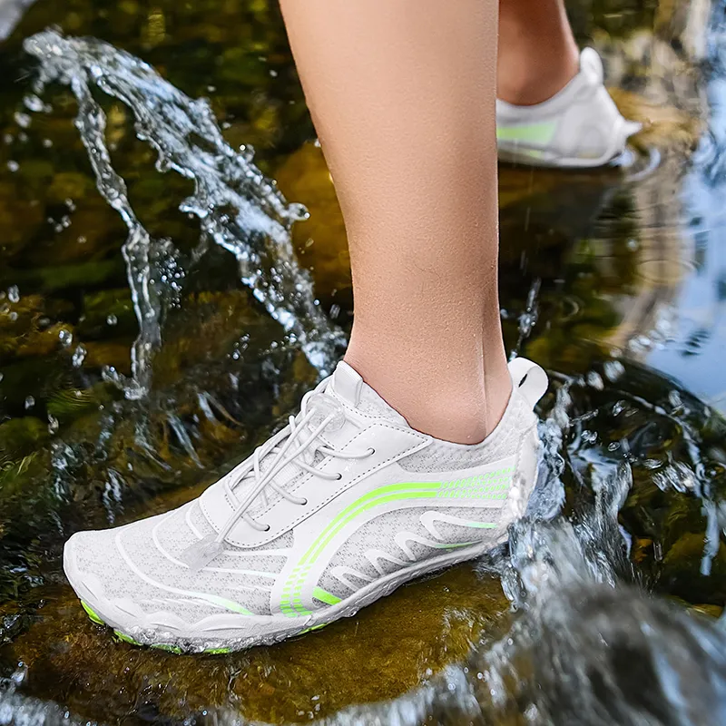 TELENT Odor Resistant Quick Dry Lightweight River Trekking Shoes Unisex White-1