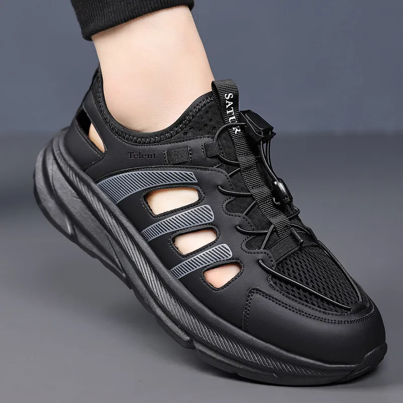 TELENT Breathable Cushioning River Trekking Shoes Men's Black-1