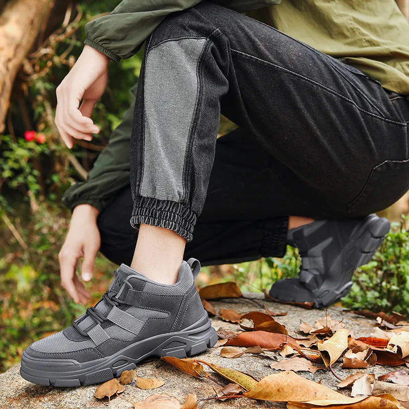 TELENT Wrapping, Wear Resistant And Non Slip Mid Top Hiking Shoes Men's Gray-6