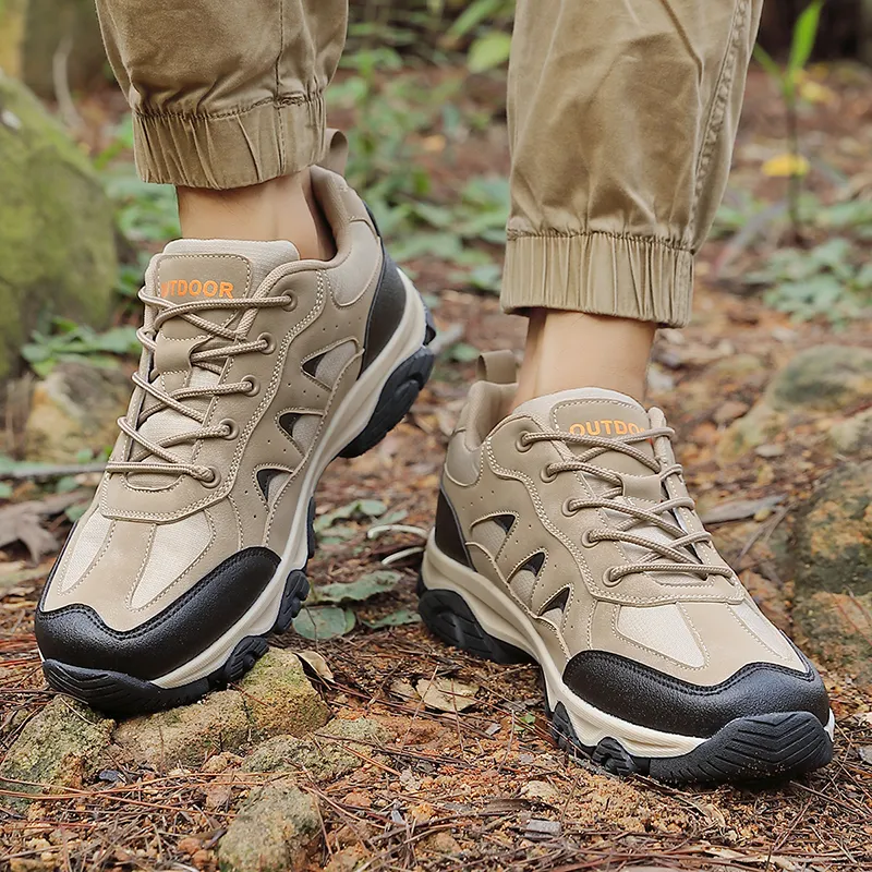 TELENT Coverage Slip Resistant And Abrasion Resistant Low Top Mountaineering & Hiking Shoes Men's Khaki-3