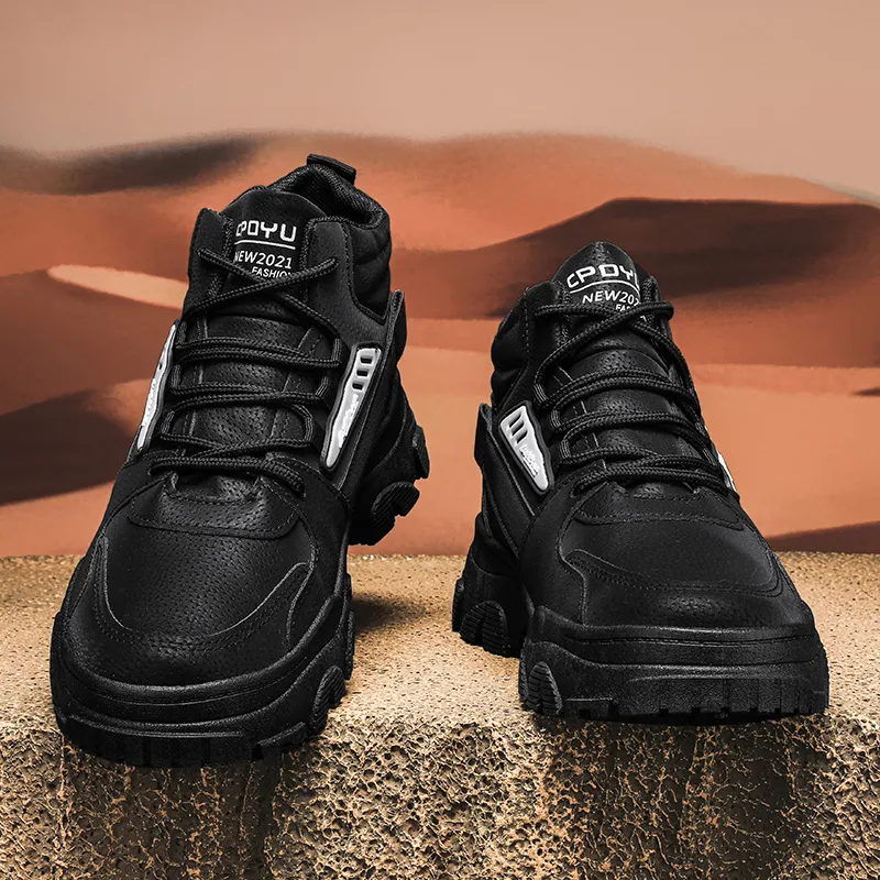 TELENT Cushioning And Breathable High Top Casual Shoes Men's Black-3