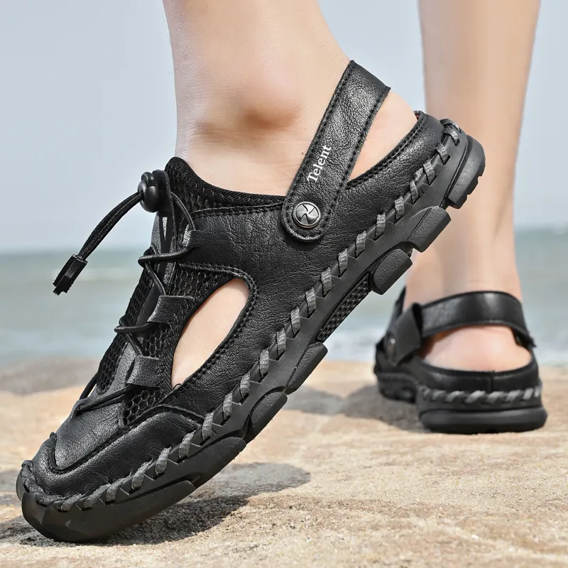 TELENT Anti Slip Wear Resistant River Trekking Shoes Men's Black-2